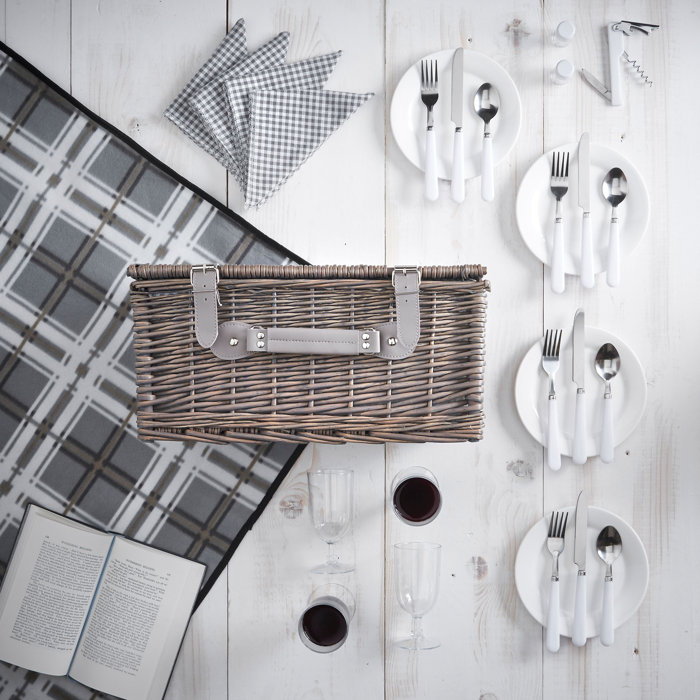 VonShef Deluxe Picnic Basket , Service for 4 & Reviews Wayfair